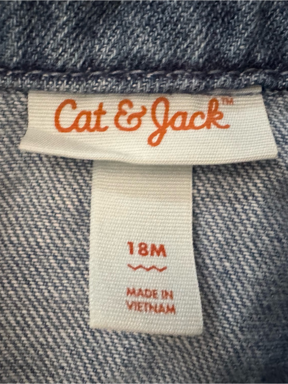 Cat & Jack Denim Jacket in Faded Blue with Ruffle Shoulders, 18 months - Picture 2 of 5